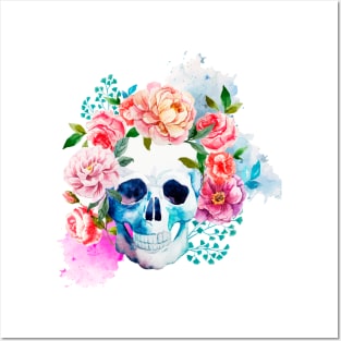 Flower Skull Posters and Art